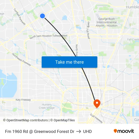 Fm 1960 Rd @ Greenwood Forest Dr to UHD map