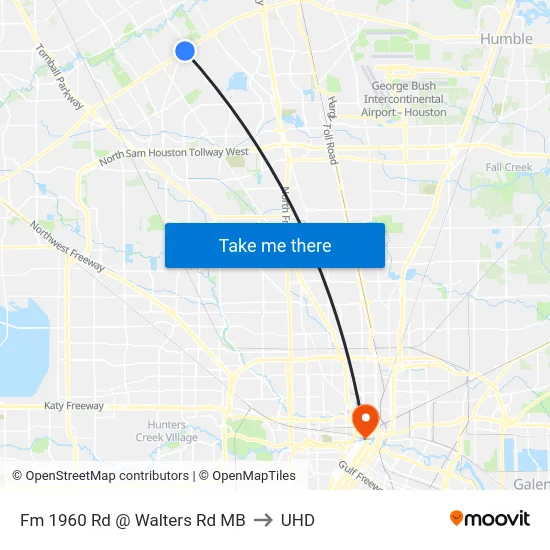 Fm 1960 Rd @ Walters Rd MB to UHD map