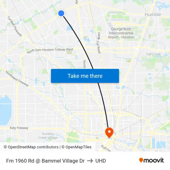 Fm 1960 Rd @ Bammel Village Dr to UHD map