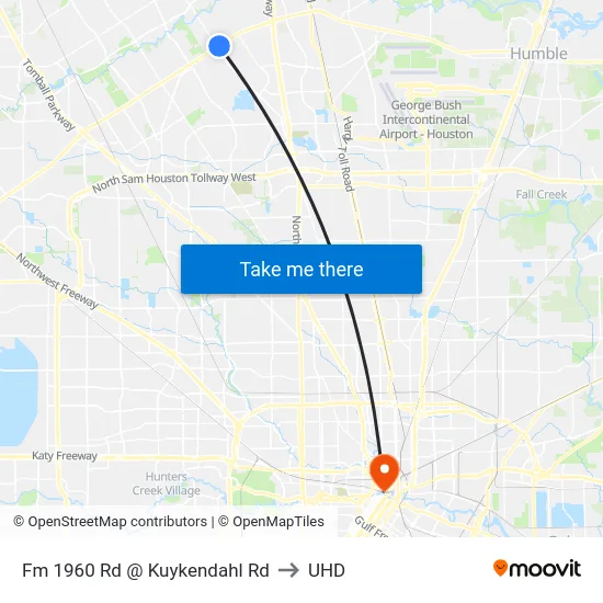 Fm 1960 Rd @ Kuykendahl Rd to UHD map