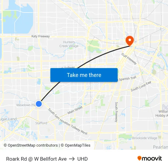 Roark Rd @ W Bellfort Ave to UHD map