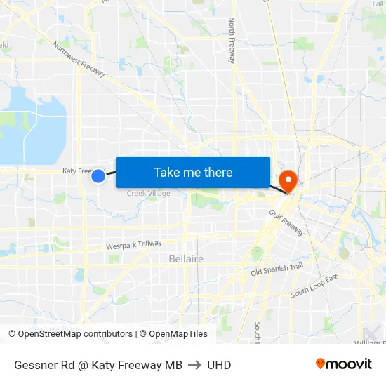 Gessner Rd @ Katy Freeway MB to UHD map