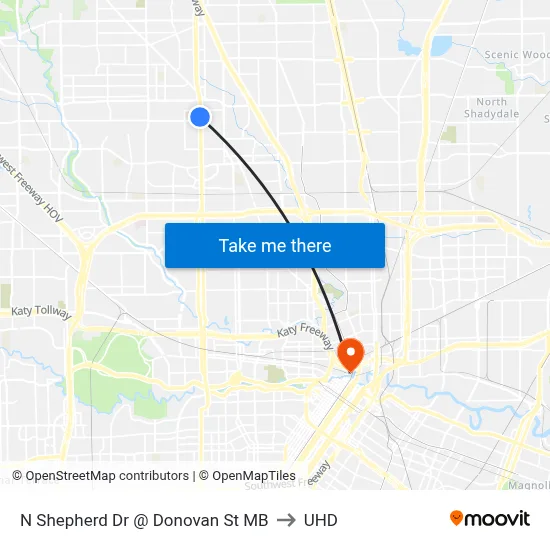 N Shepherd Dr @ Donovan St MB to UHD map