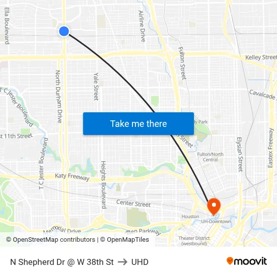 N Shepherd Dr @ W 38th St to UHD map