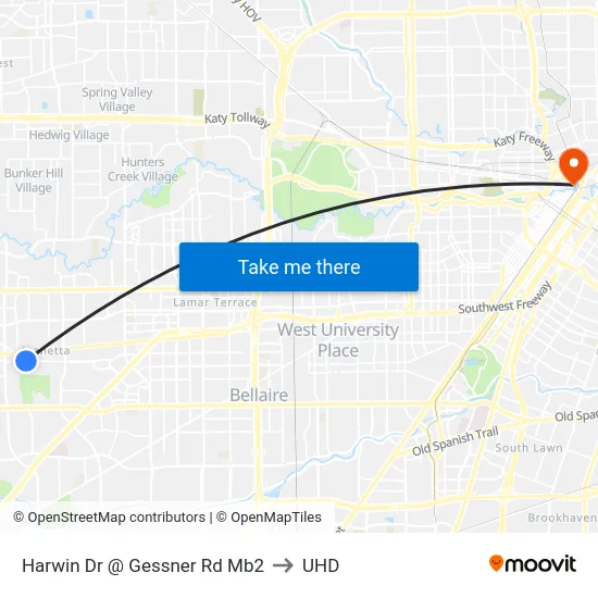 Harwin Dr @ Gessner Rd Mb2 to UHD map