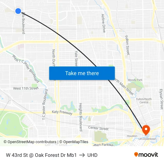W 43rd St @ Oak Forest Dr Mb1 to UHD map