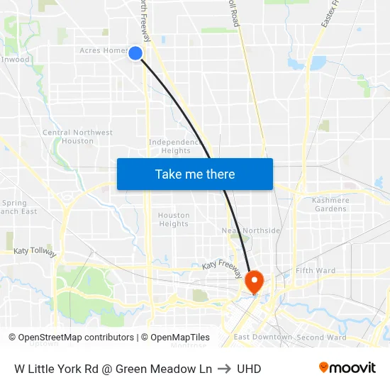 W Little York Rd @ Green Meadow Ln to UHD map