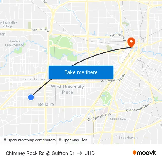 Chimney Rock Rd @ Gulfton Dr to UHD map