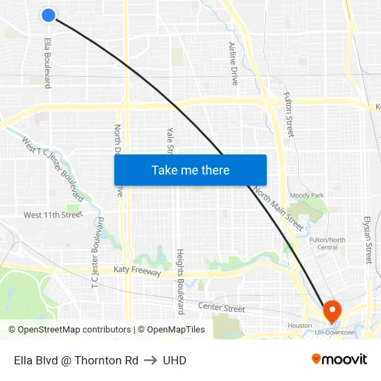 Ella Blvd @ Thornton Rd to UHD map