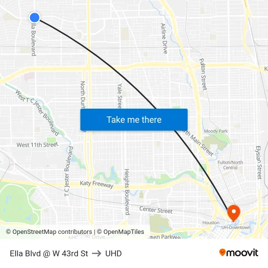 Ella Blvd @ W 43rd St to UHD map