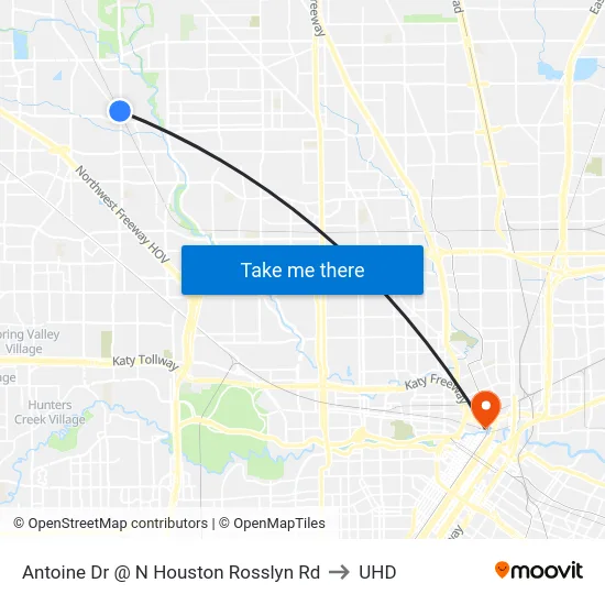 Antoine Dr @ N Houston Rosslyn Rd to UHD map