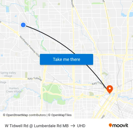 W Tidwell Rd @ Lumberdale Rd MB to UHD map