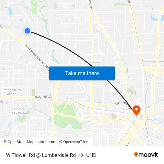 W Tidwell Rd @ Lumberdale Rd to UHD map