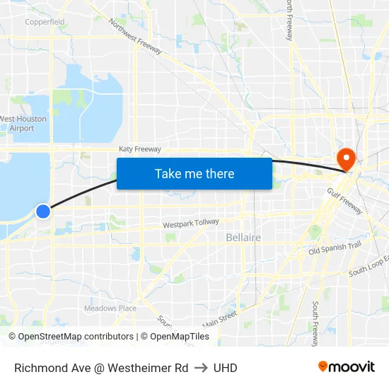 Richmond Ave @ Westheimer Rd to UHD map