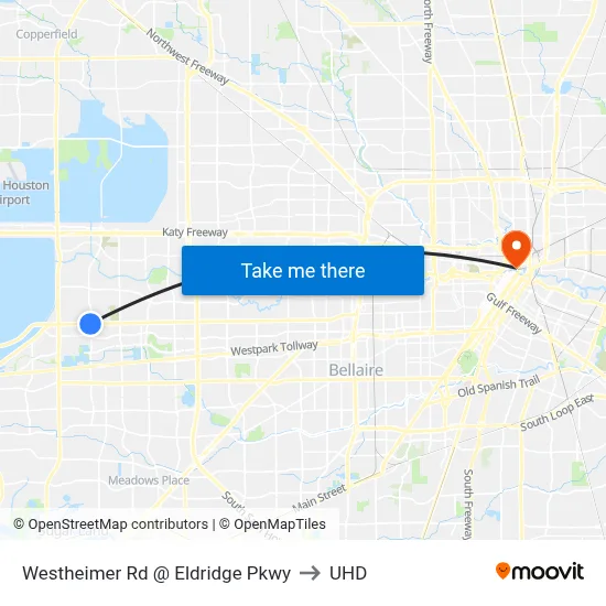 Westheimer Rd @ Eldridge Pkwy to UHD map