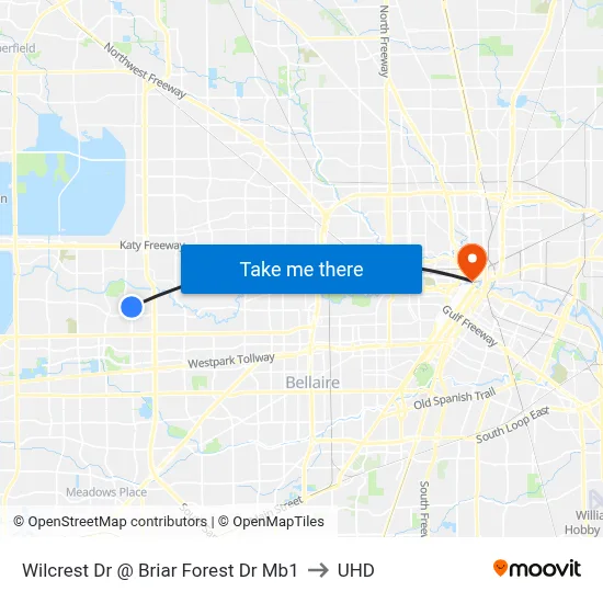Wilcrest Dr @ Briar Forest Dr Mb1 to UHD map