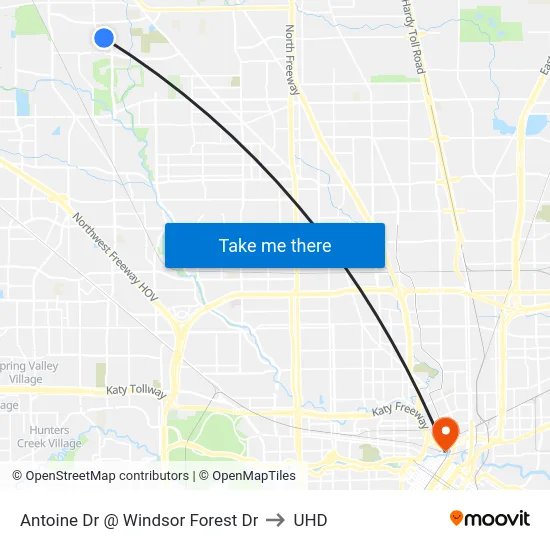 Antoine Dr @ Windsor Forest Dr to UHD map