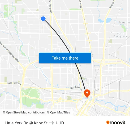 Little York Rd @ Knox St to UHD map