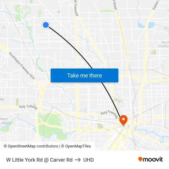 W Little York Rd @ Carver Rd to UHD map