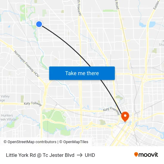 Little York Rd @ Tc Jester Blvd to UHD map
