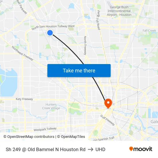 Sh 249 @ Old Bammel N Houston Rd to UHD map