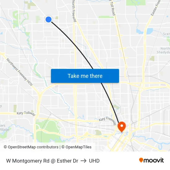 W Montgomery Rd @ Esther Dr to UHD map