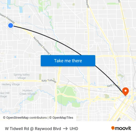 W Tidwell Rd @ Raywood Blvd to UHD map