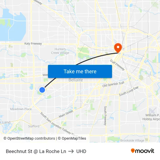 Beechnut St @ La Roche Ln to UHD map