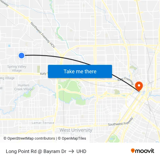 Long Point Rd @ Bayram Dr to UHD map