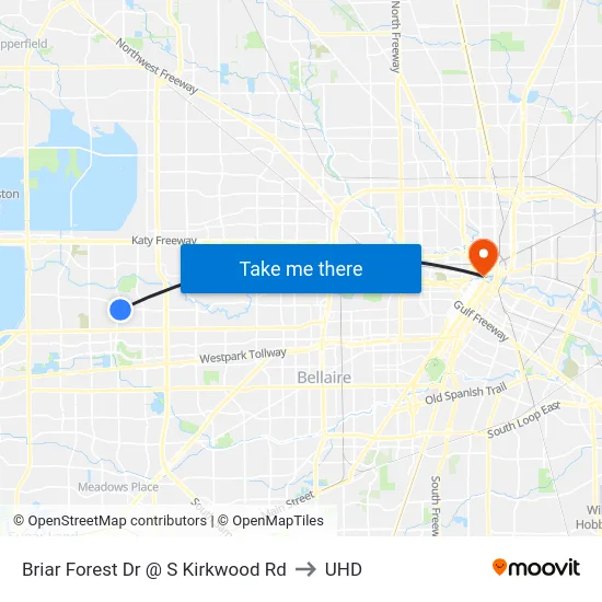 Briar Forest Dr @ S Kirkwood Rd to UHD map