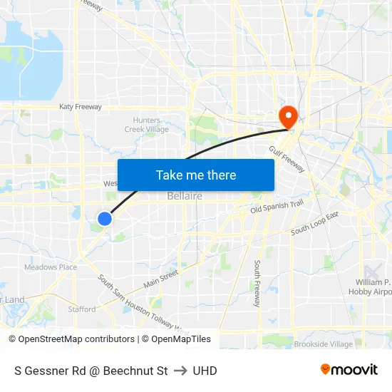 S Gessner Rd @ Beechnut St to UHD map