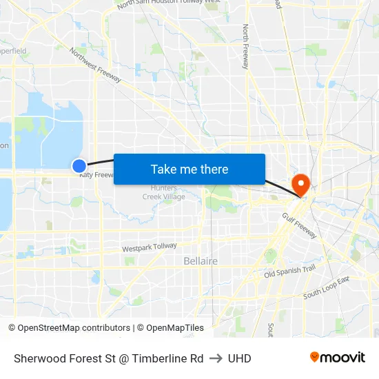 Sherwood Forest St @ Timberline Rd to UHD map