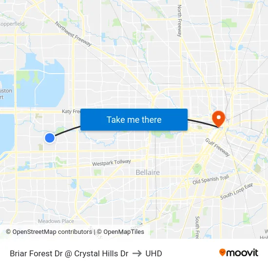 Briar Forest Dr @ Crystal Hills Dr to UHD map