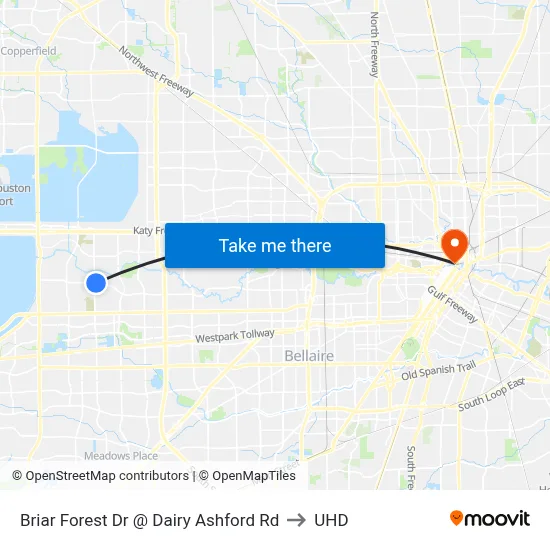 Briar Forest Dr @ Dairy Ashford Rd to UHD map
