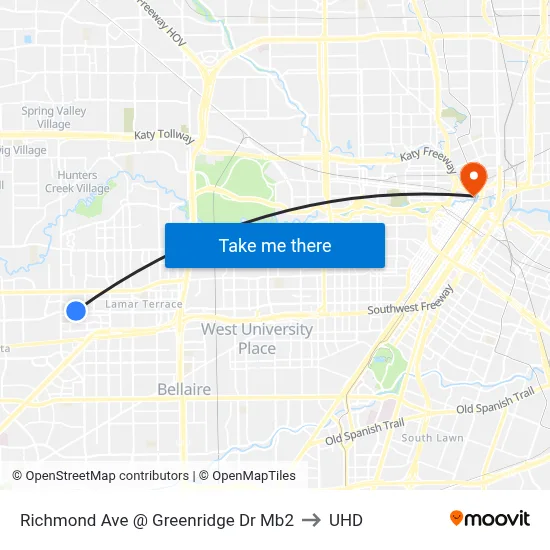 Richmond Ave @ Greenridge Dr Mb2 to UHD map