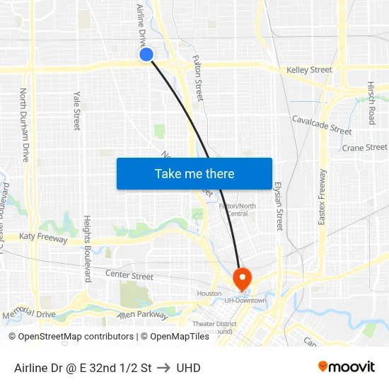 Airline Dr @ E 32nd 1/2 St to UHD map