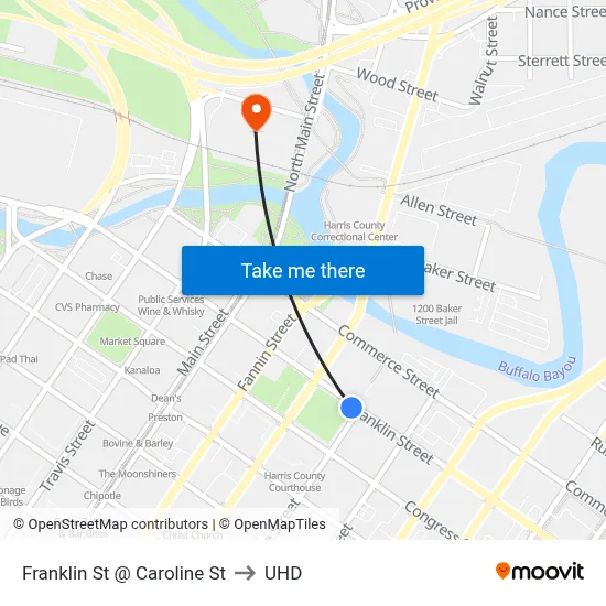 Franklin St @ Caroline St to UHD map