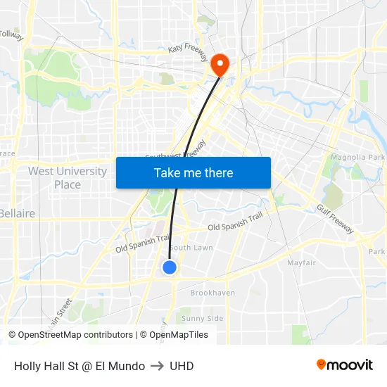 Holly Hall St @ El Mundo to UHD map