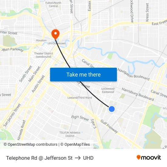 Telephone Rd @ Jefferson St to UHD map
