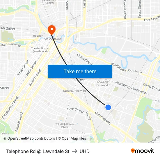 Telephone Rd @ Lawndale St to UHD map
