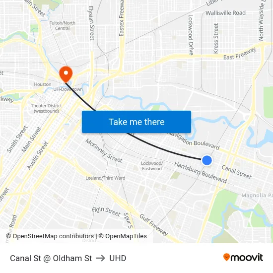 Canal St @ Oldham St to UHD map