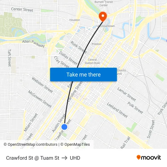 Crawford St @ Tuam St to UHD map
