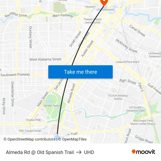 Almeda Rd @ Old Spanish Trail to UHD map
