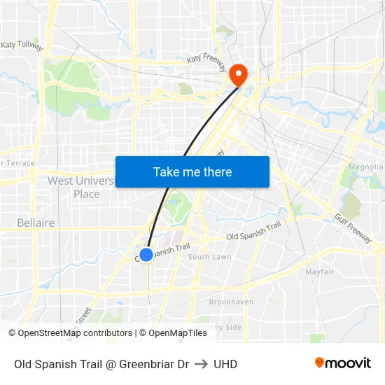 Old Spanish Trail @ Greenbriar Dr to UHD map