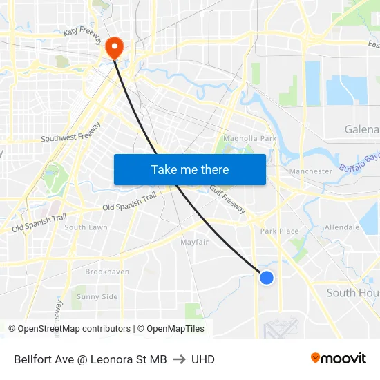 Bellfort Ave @ Leonora St MB to UHD map