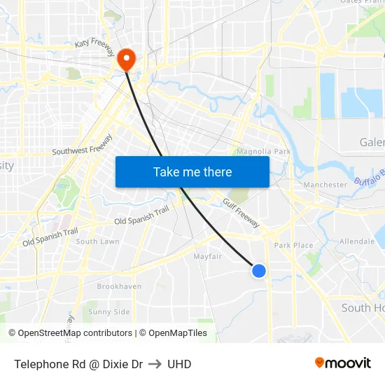 Telephone Rd @ Dixie Dr to UHD map