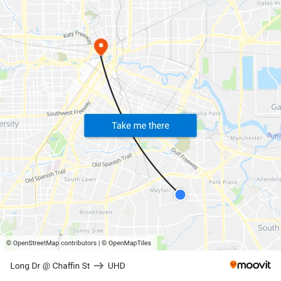 Long Dr @ Chaffin St to UHD map