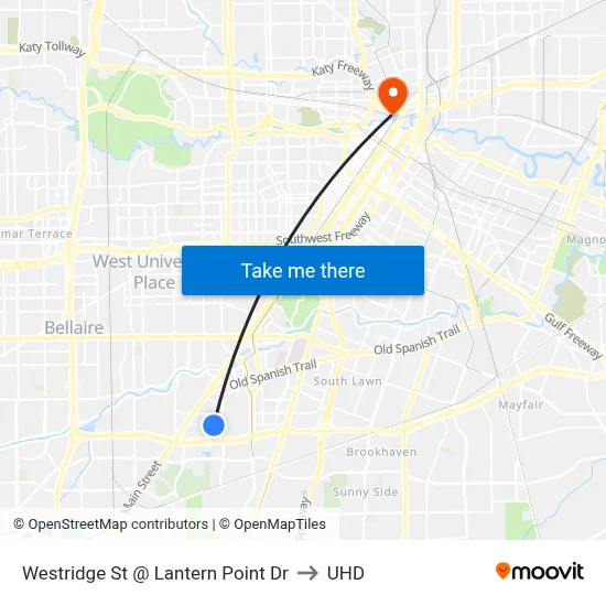 Westridge St @ Lantern Point Dr to UHD map