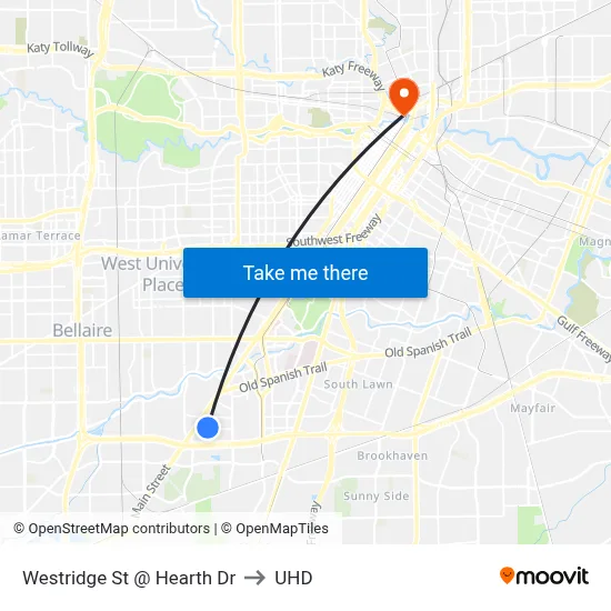 Westridge St @ Hearth Dr to UHD map