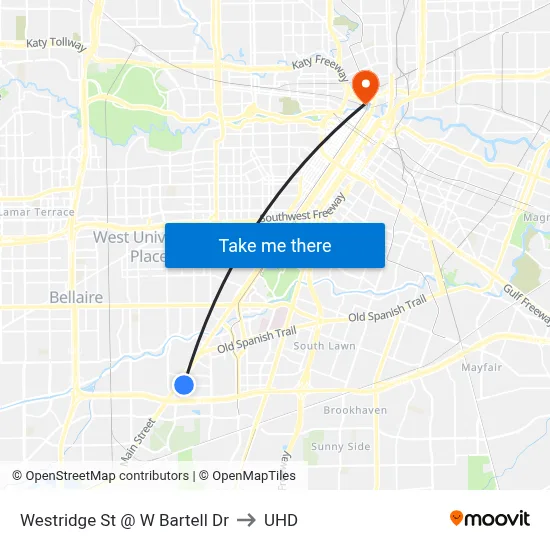 Westridge St @ W Bartell Dr to UHD map